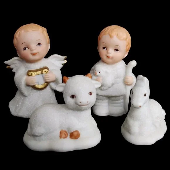 Vintage Homco Ceramic Nativity Scene 10pc Set #5609 Christmas - Picture 6 of 10